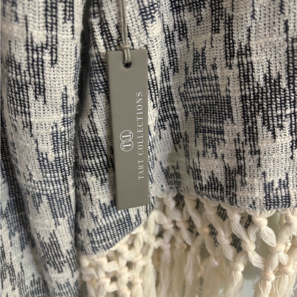 Tart Collection Women’s Blue Aztec Bouc Tassel Hem Jacket Size M NWT - Picture 6 of 7